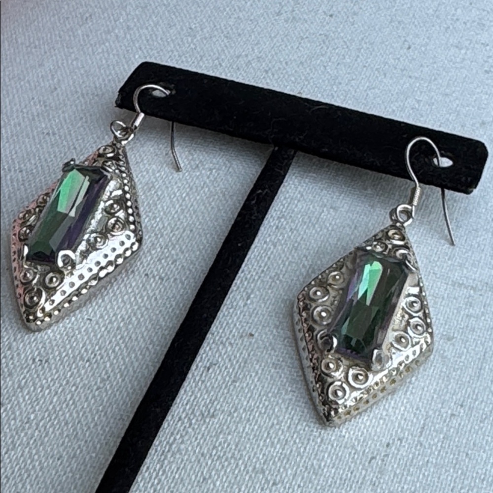 925 vintage sterling  silver dangle pierced earrings